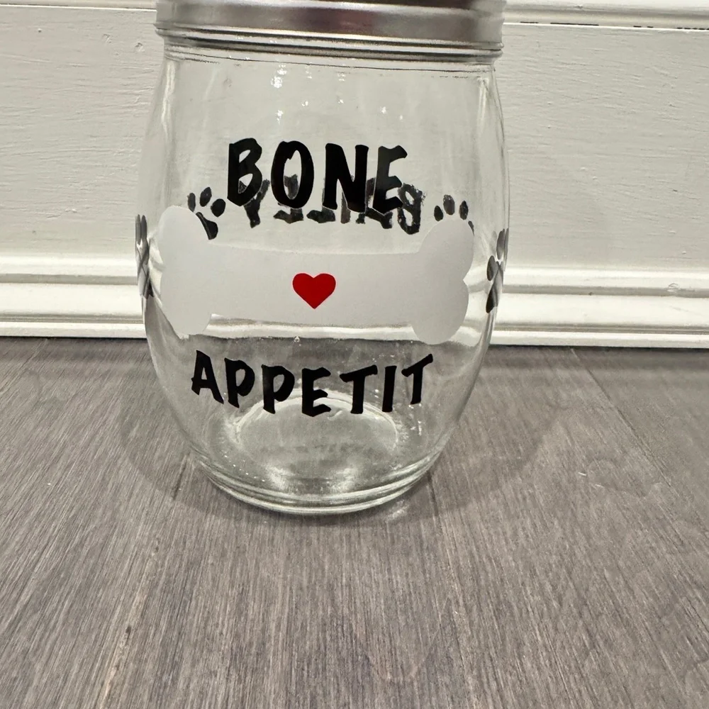 Custom Made Glass Dog Treat Jar — 